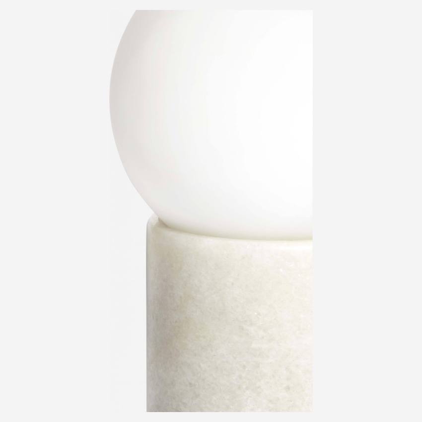 Lámpara de mesa 16,5cm de vidrio y base de mármol