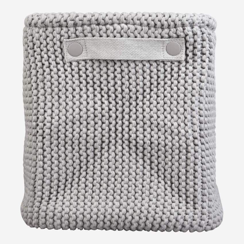 Panier 36x26x30cm en laine grise