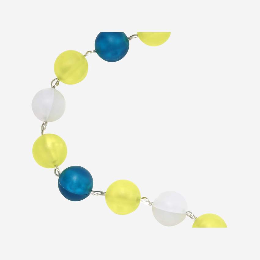 Guirlande 24 lumières perles jaunes et bleues