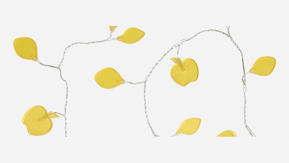 Guirlande 24 lumières - pommes jaunes givrées