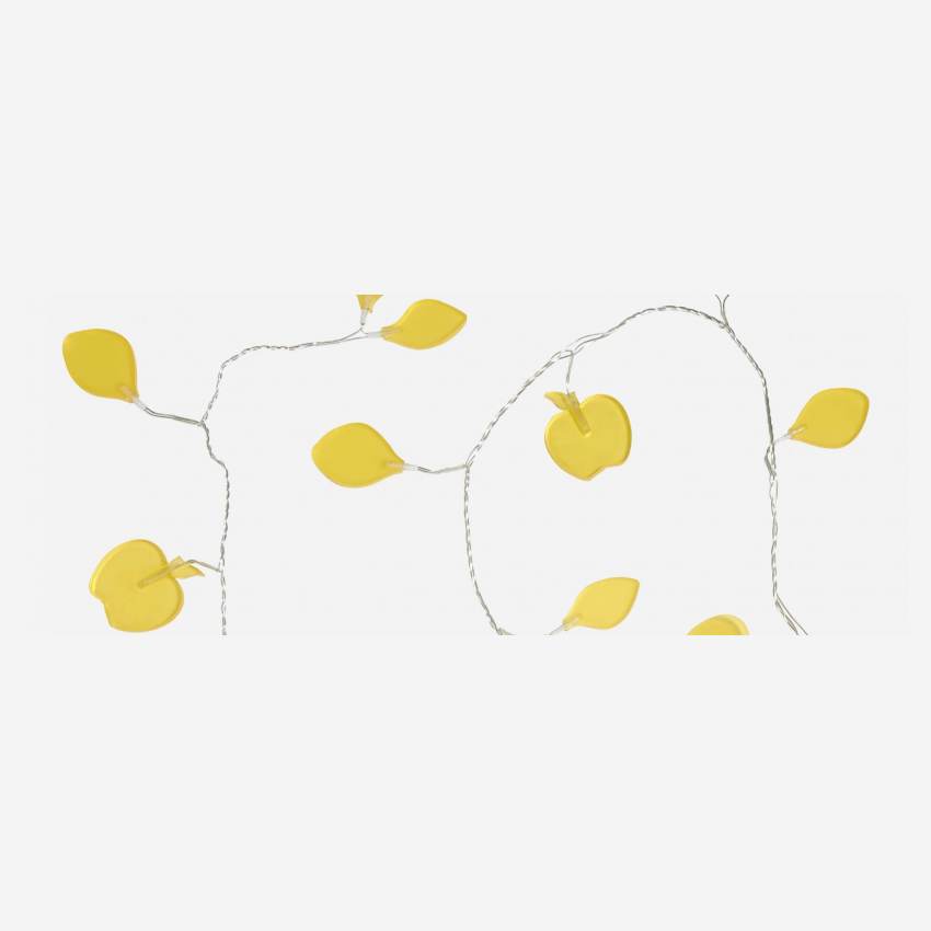 Guirlande 24 lumières - pommes jaunes givrées