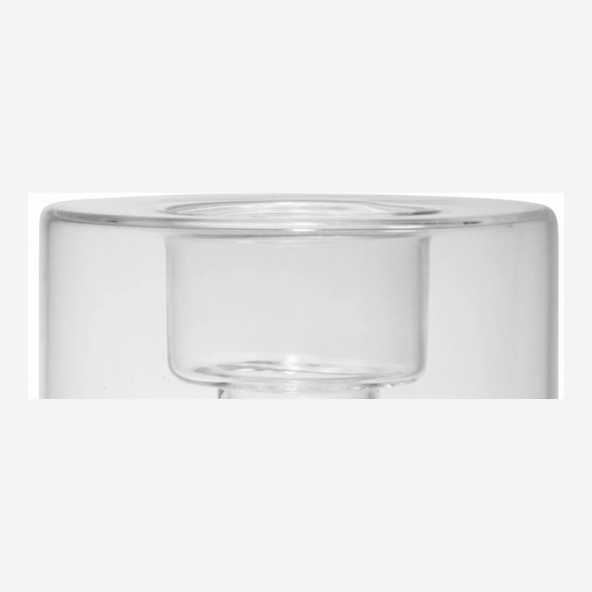 Candeliere in vetro - 16,5 cm - Trasparente