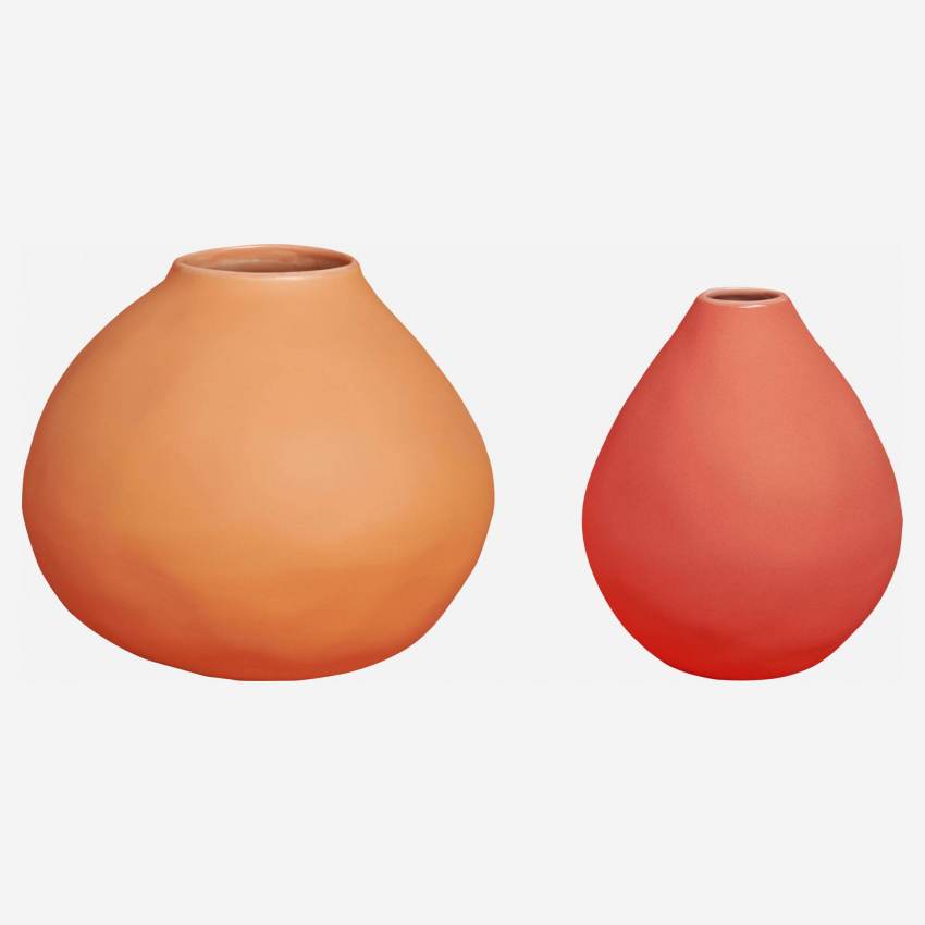 Vase en grès 14 cm orange