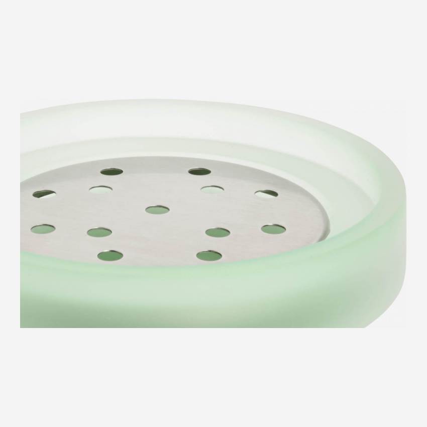 Porte-savon en polyrésine vert d'eau