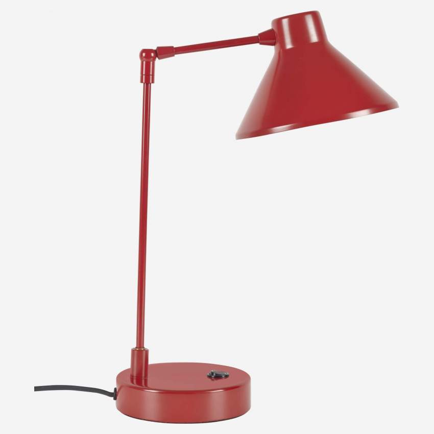 Lampada da scrivania in metallo rosso