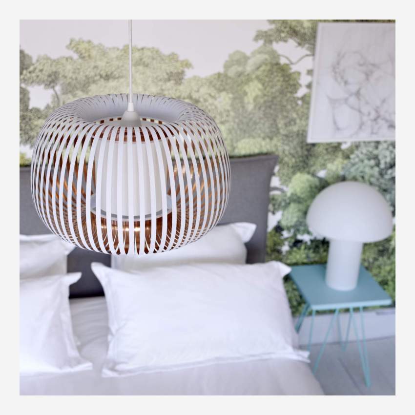 Leuchtenschirm für Hängeleuchte 45x27cm aus PVC, weiß und kupferfarben