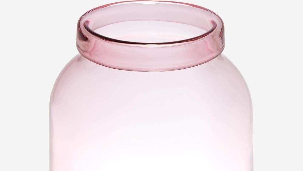 Vase, 30cm, aus Glas, rosa