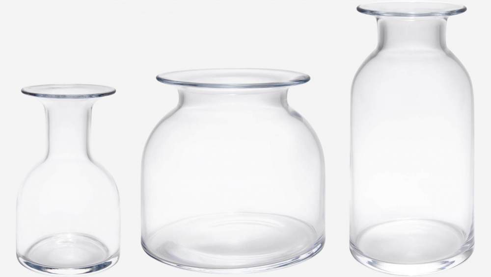 Vase, 18cm, aus Glas, transparent