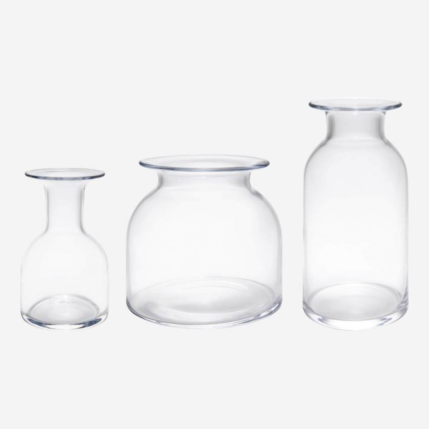Vase, 16,5cm, aus Glas, transparent