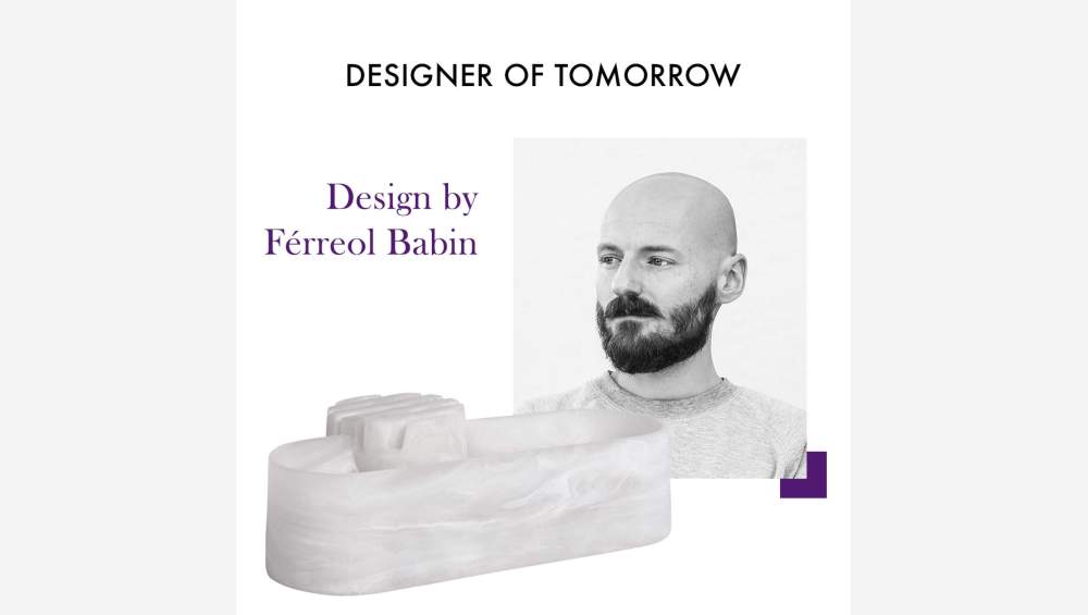 Vide poche de bureau en résine blanc - Design by Férreol Babin