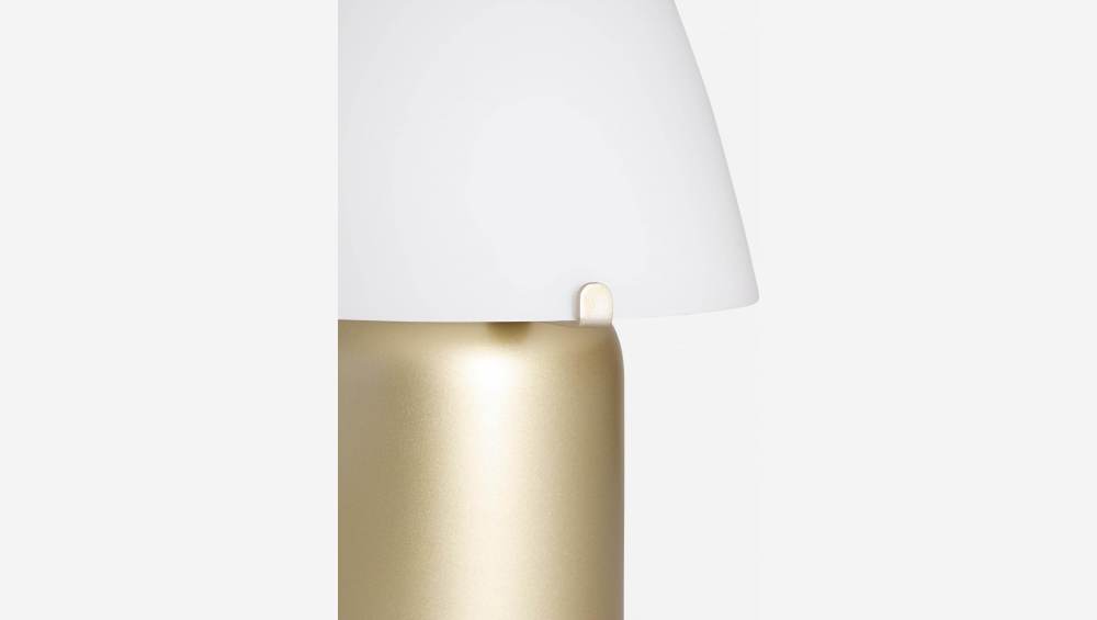 Lampe de table en verre givré et métal - D23cm x H30cm - Doré