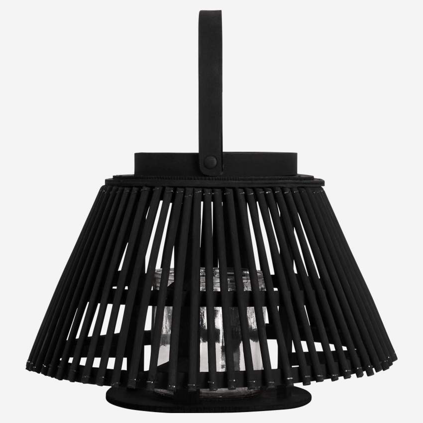 Lanterne en cèdre - 21 cm - Noir