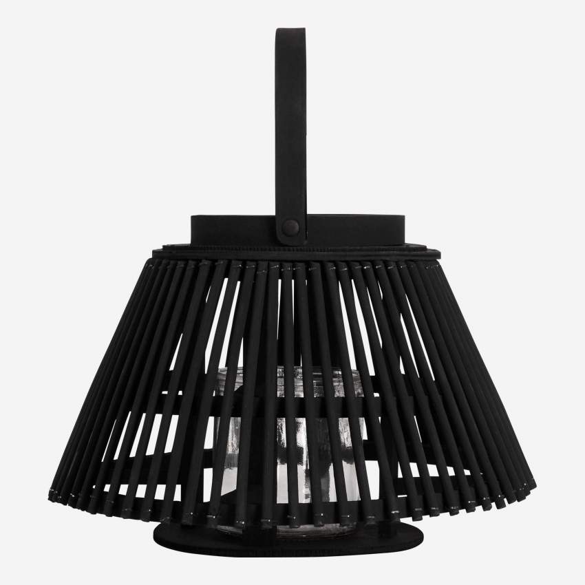 Lanterne en cèdre - 21 cm - Noir