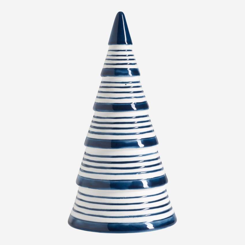 Abeto Decorativo de Porcelana - Azul - 21 cm