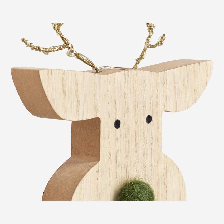 Tête de cerf décorative en bois - 21 cm