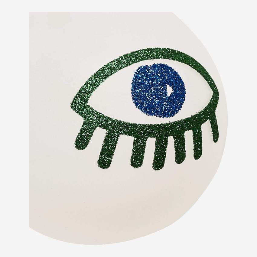 Boule de Noël en verre - Motif œil vert 