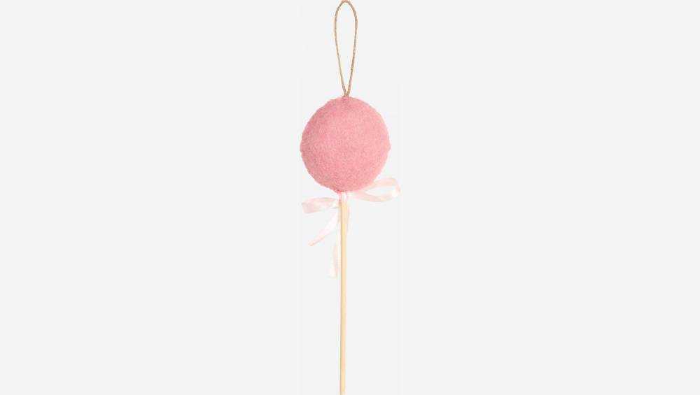 Weihnachtsdekoration - Rosafarbener Lolli aus Filz zum Aufhängen 