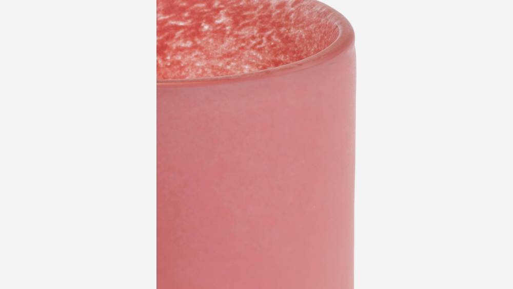 Windlicht aus mundgeblasenem Glas - H. 10 cm - Rosafarben