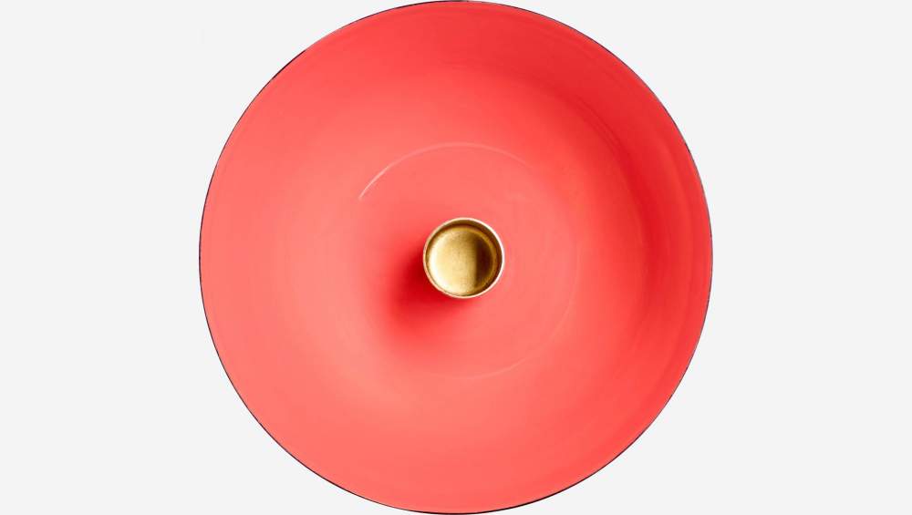 Windlicht aus Metall für Kerze – Rosafarben – 14 cm