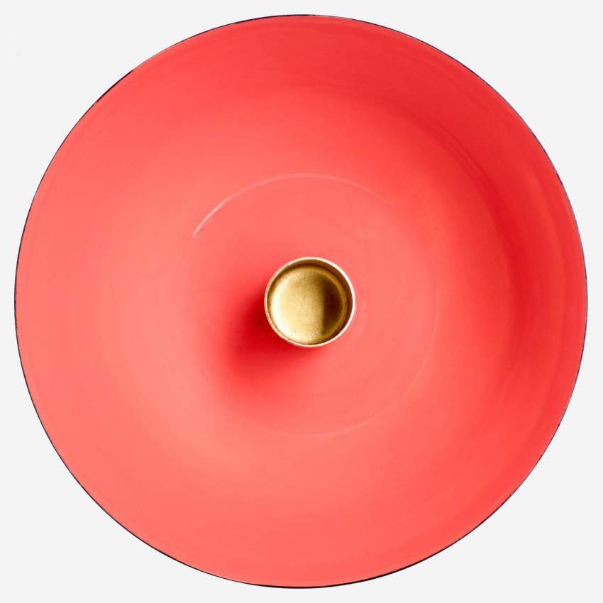 Metalen theelichthouder - Roze - 14 cm