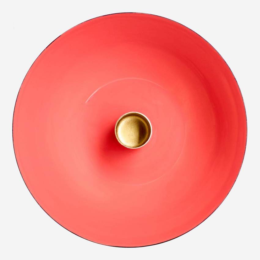 Metalen theelichthouder - Roze - 14 cm