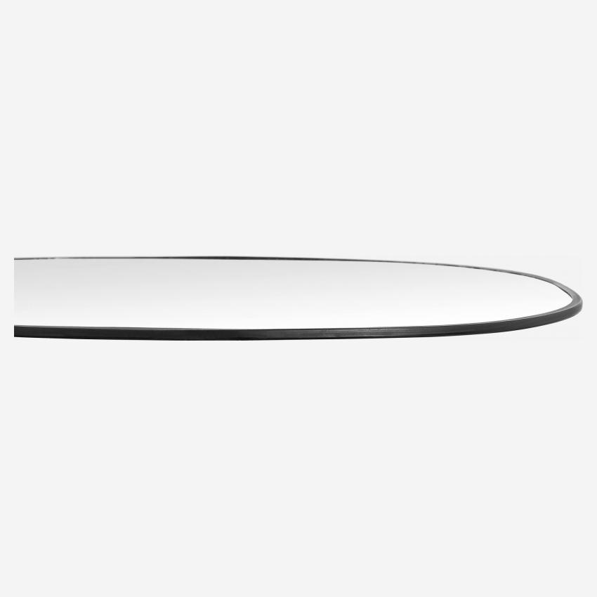 Miroir ovale en métal – Noir – 40 x 41 cm