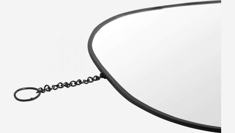 Espejo Ovalado de Metal – Negro – 40 x 41 cm