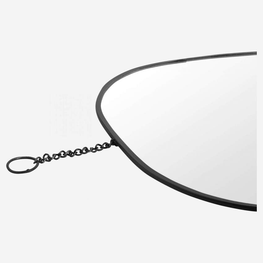 Ovaler Spiegel aus Metall – Schwarz – 40 x 41 cm