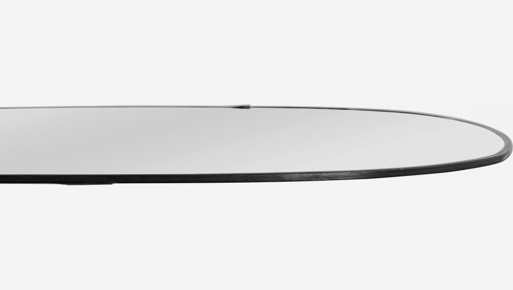 Miroir ovale en métal – Noir – 28 x 28 cm