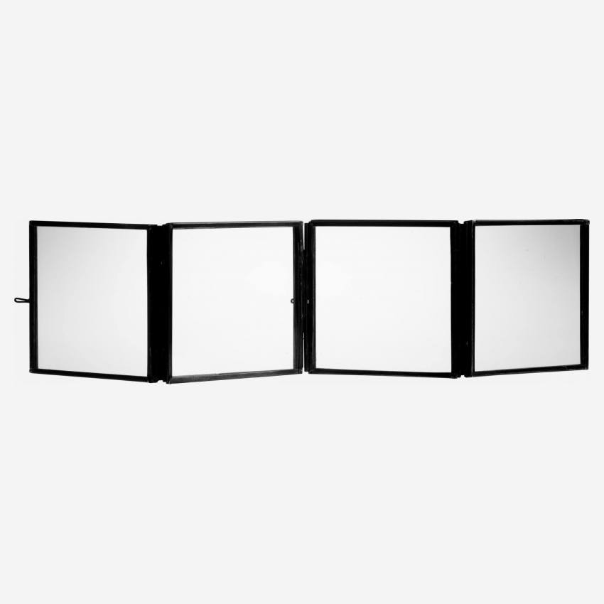 Bilderrahmen zum Hinstellen für 8 Fotos aus Metall – Schwarz – 10 x 10 x 43 cm