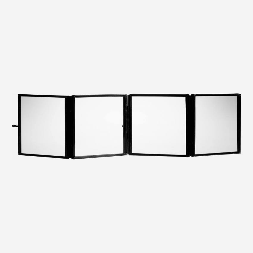 Moldura de mesa de metal - 8 fotos lado a lado 10x10cm - Preto