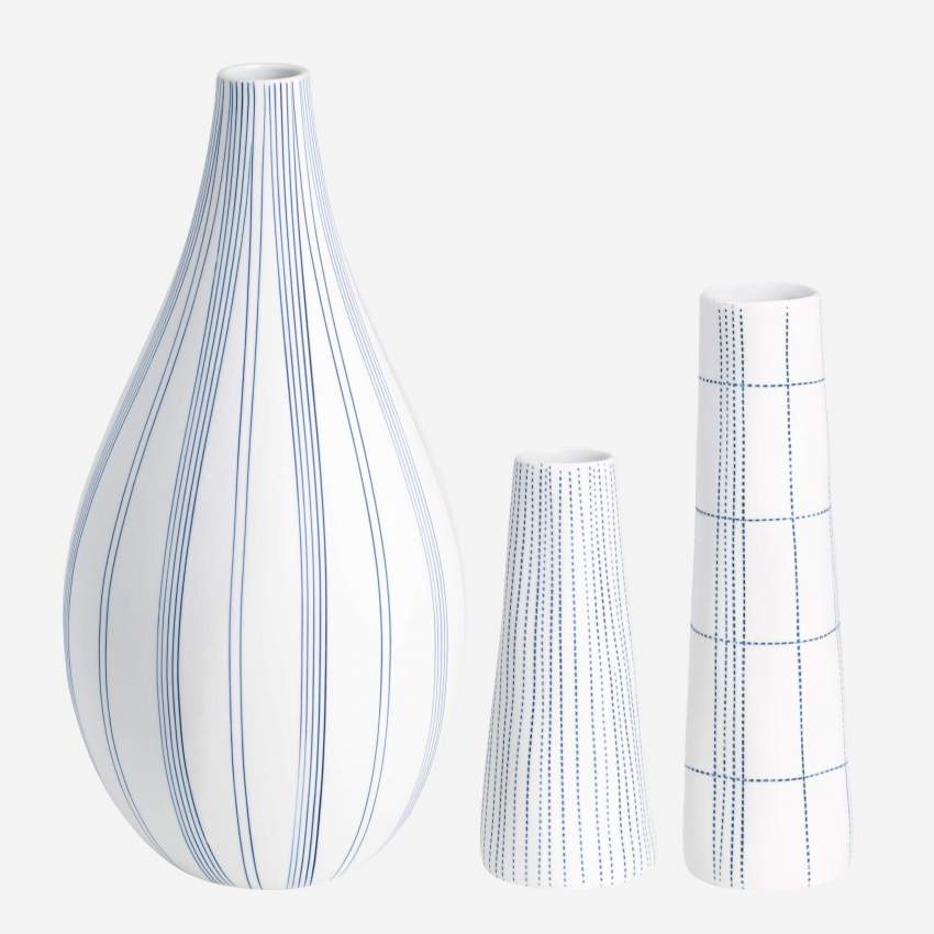 Vase en porcelaine - Motifs Bleus