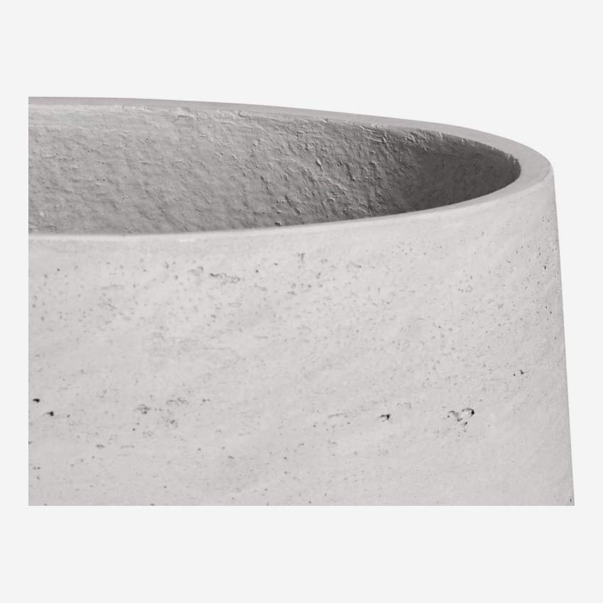 Cache-pot en ciment - Gris clair - 34 x 28,5 cm