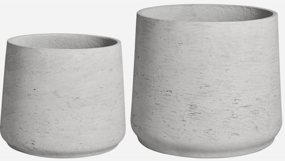 Vaso decorativo em cimento - Cinza claro - 34x28,5 cm
