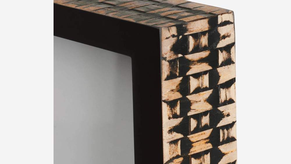 Cornice tavolo in legno intrecciato per foto 18 x 13 cm - Nero e naturale