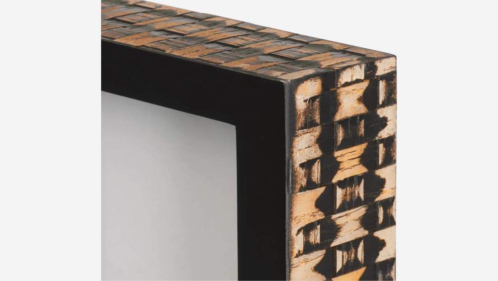 Moldura de mesa madeira - 10x15cm - Preto e natural