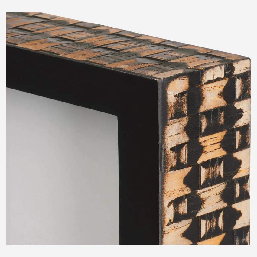 Staankader van hout - 10 x 15 cm - Zwart en naturel