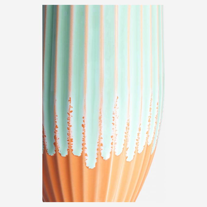 Vase bicolore en grès - Orange et Vert