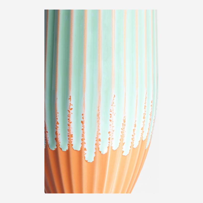 Zweifarbige Vase aus Sandstein - Orange und Grün