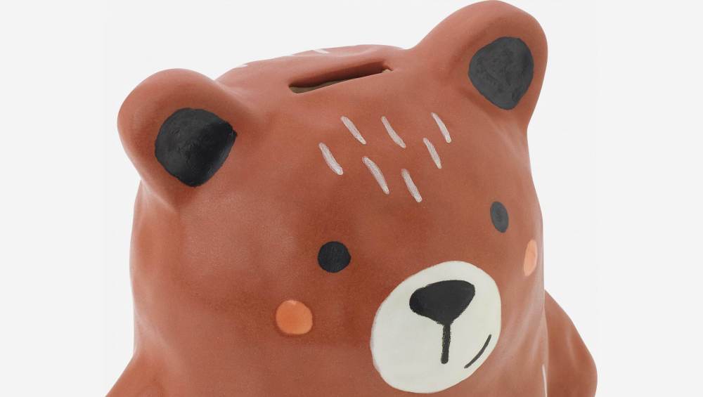 Spaarpot beer van aardewerk