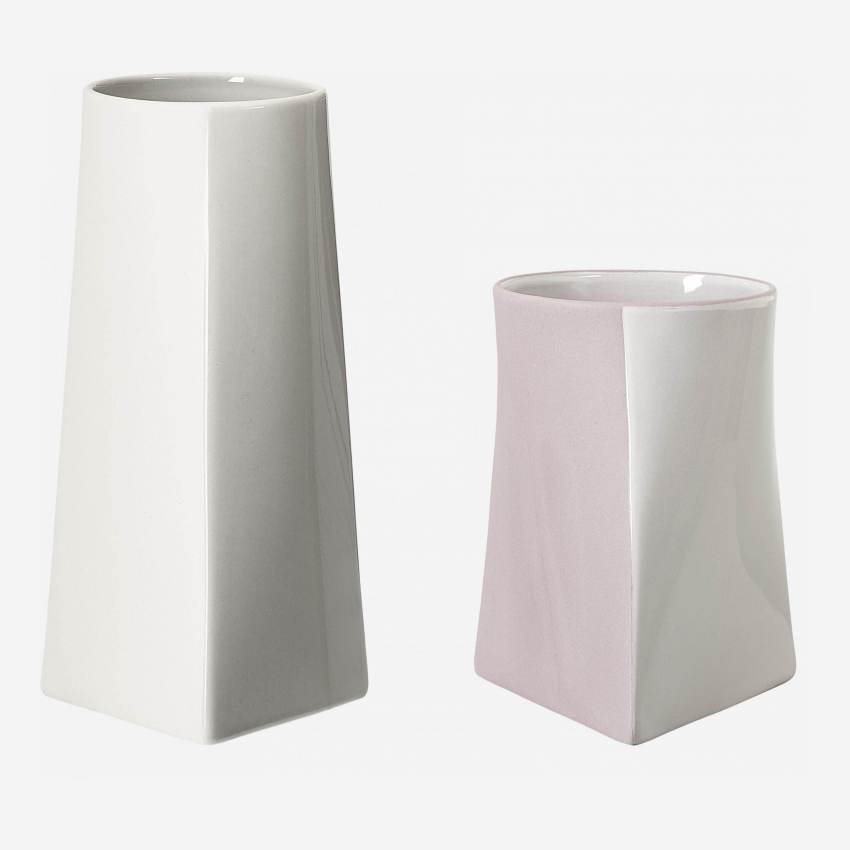 Vase aus Sandstein - Beige und Grau