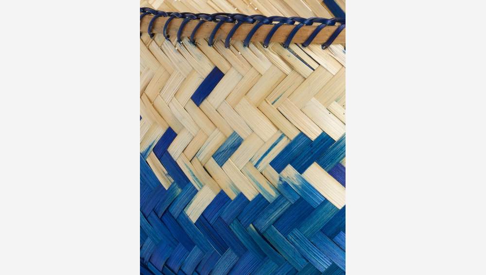 Cestino in bamboo - Blu e naturale - 34 x 22 cm