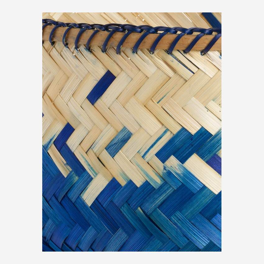 Cestino in bamboo - Blu e naturale - 34 x 22 cm