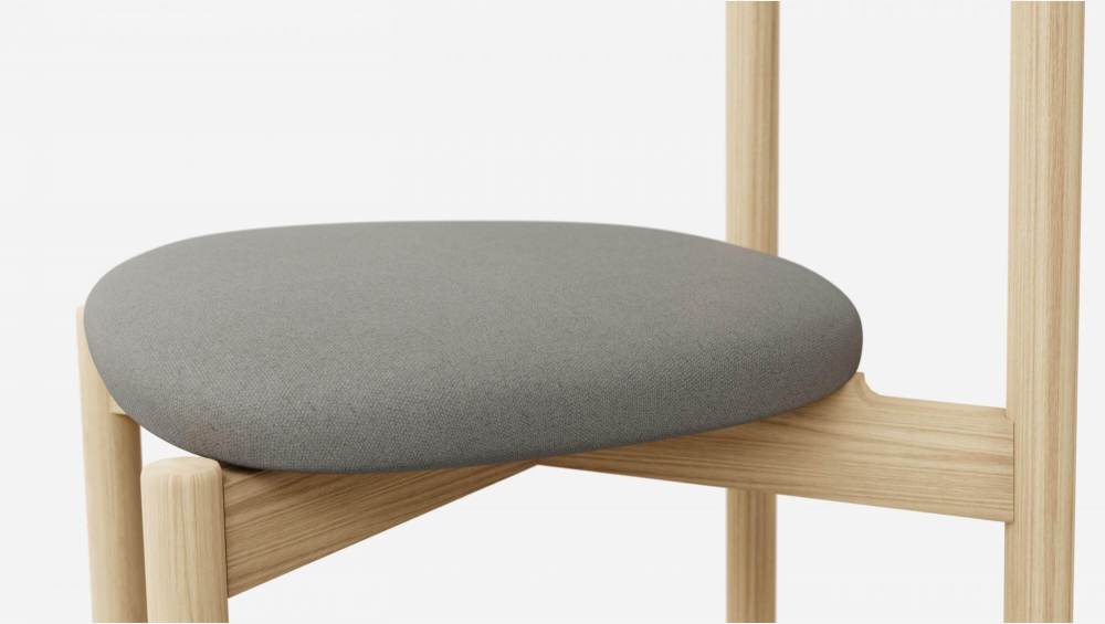 Chaise en bois et tissu - Gris anthracite - Design by Marie Matsuura