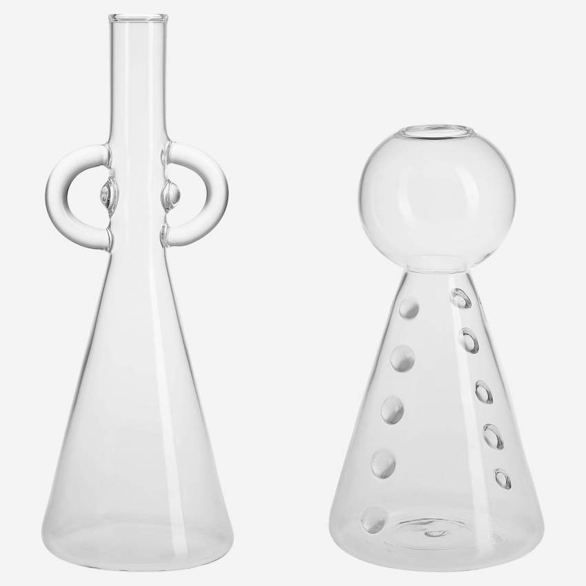 Vase aus Glas - 19 cm - Transparent - Design by Studio Habitat