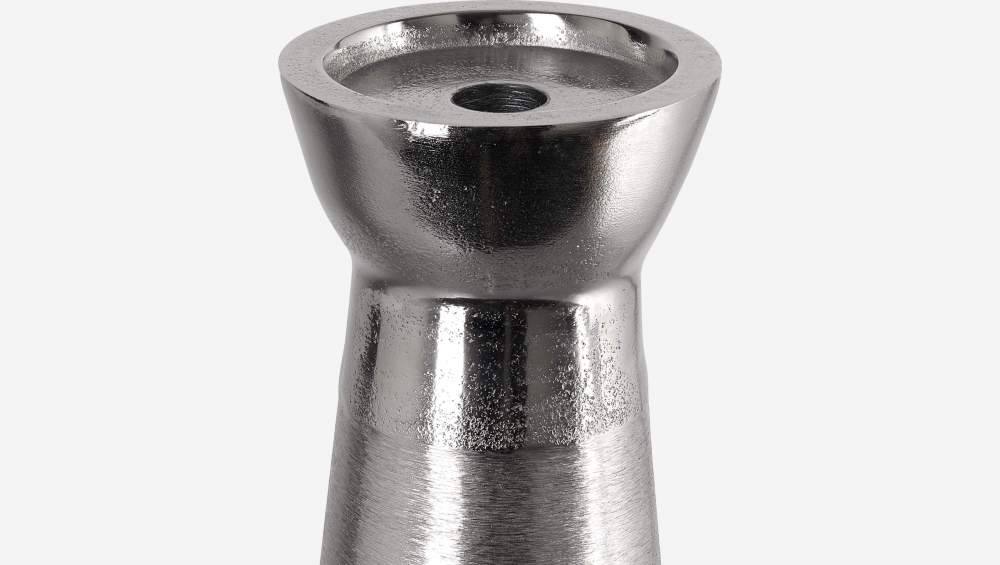 Candelabro de alumínio - Prateado - 25 cm