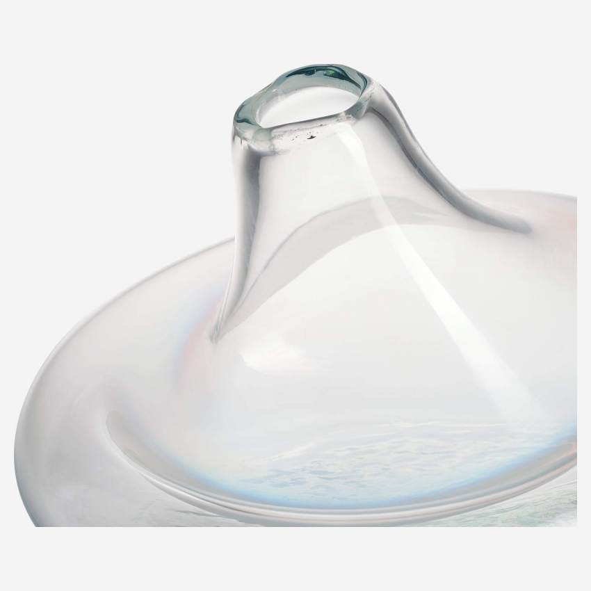 Jarrón de vidrio soplado - Transparente - 13,5 cm