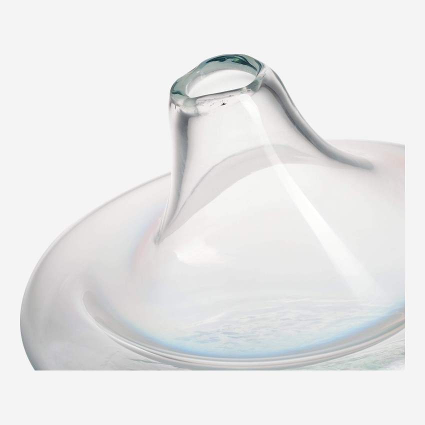 Jarrón de vidrio soplado - Transparente - 13,5 cm