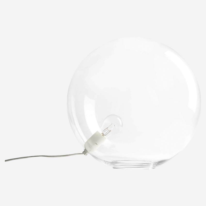 Lámpara de mesa de vidrio transparente