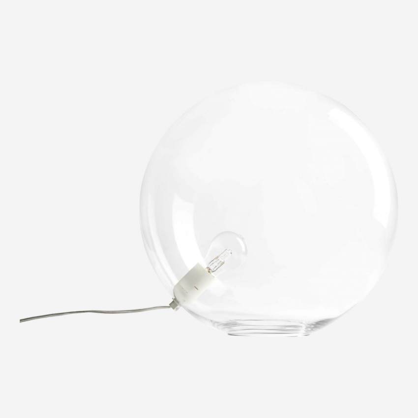 Tafellamp van transparant glas